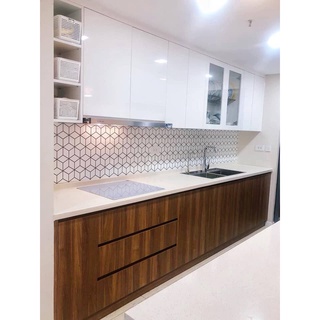 Decal gạch dán bếp, tấm dài 1 mét khổ 60 cm - họa tiết đen trắng