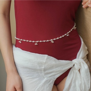 Thắt lưng eo Belly Belt Chain Flower Pearl