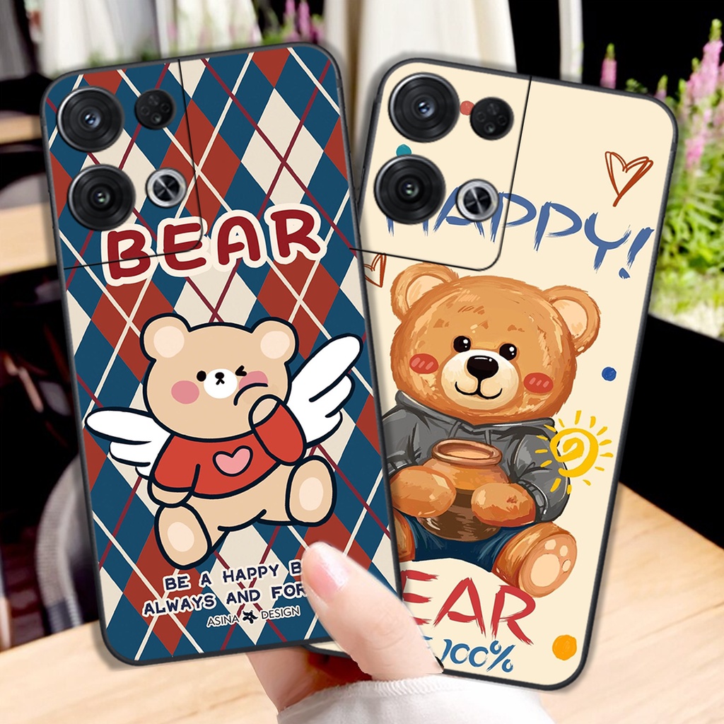 Ốp lưng Oppo Reno 8 4G / Reno 8 5G / Reno 8Z 5G / Reno 8 Pro gấu cute bo viền cực hot giá rẻ
