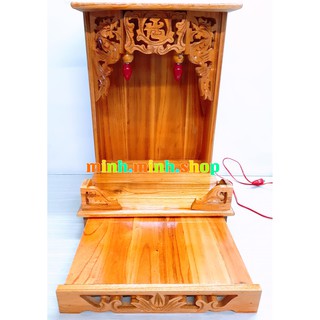 Bàn thờ Ông Địa Thần Tài 35cm gỗ xoan giá rẻ
