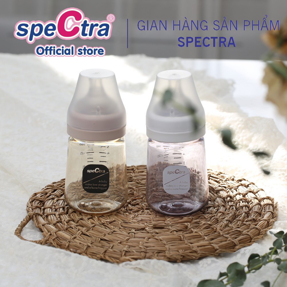 Bình sữa PPSU cổ rộng Spectra 160ml núm ti size S