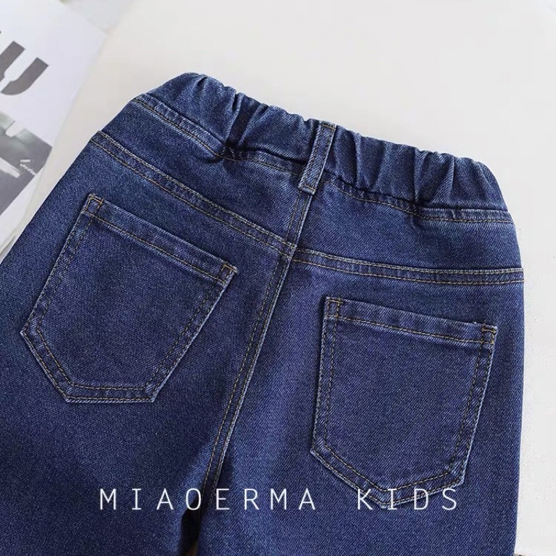 Quần bò dáng baggy cho bé trai màu xanh size từ 15-42 cân