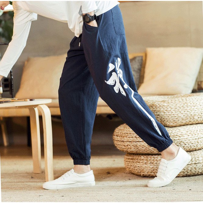 Quần Jogger đũi Nhật mặc mát và phong cách Japan style
