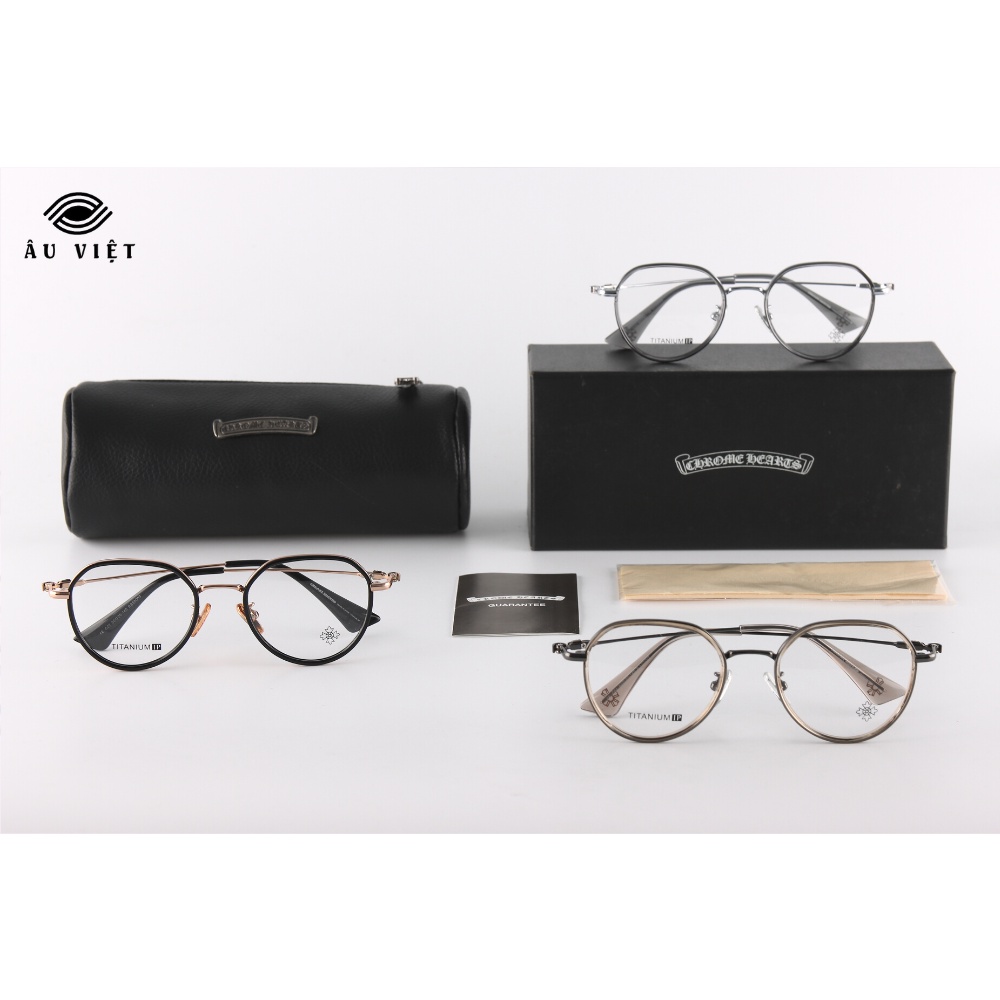 Gọng kính kim loại titanium Ch RS-88009 dáng tròn Full box