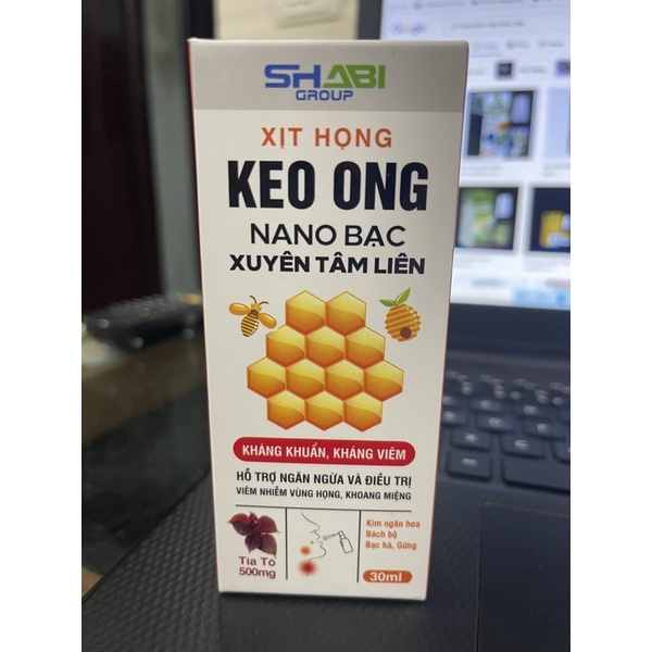 Xịt họng keo ong NANO BẠC Xuyên Tâm Liên hơi thở thơm mát, giảm hôi miệng - Chai 30ml