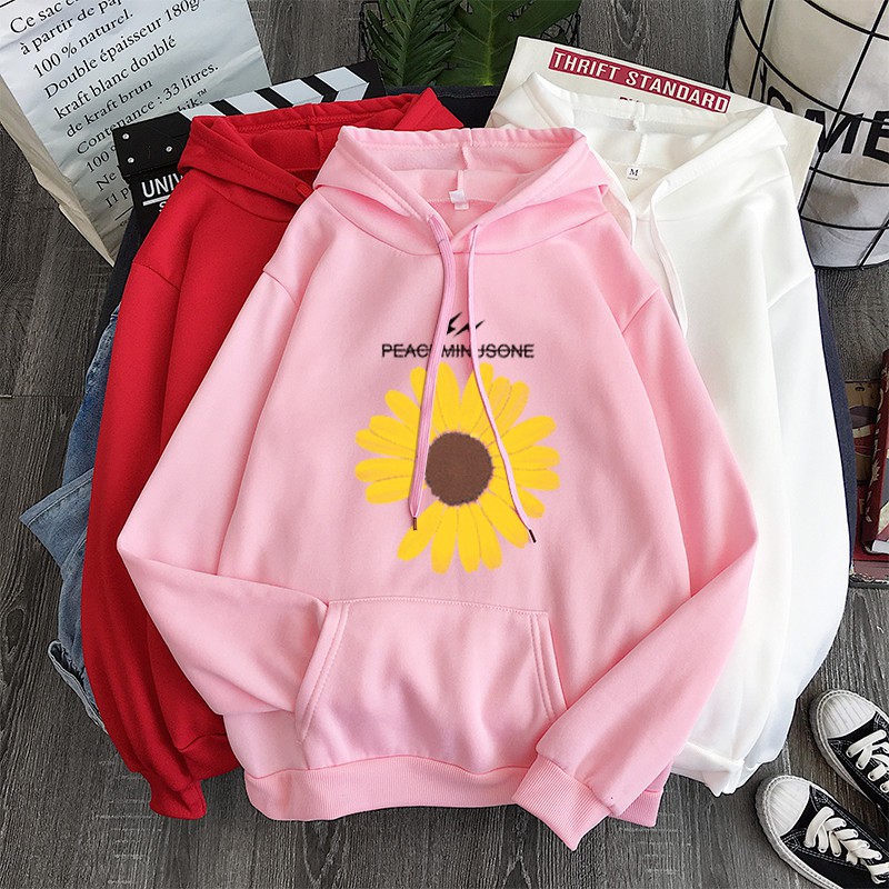 ÁO KHOÁC HOODIE NAM NỮ UNISEX   FREESHIP   ÁO KHOÁC NỈ IN HÌNH BÔNG CÚC H &amp; V STORE