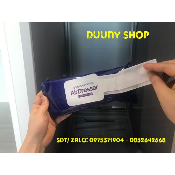 Giấy thơm Airdresser, giấy giặt khô hoa diên vĩ dùng máy giặt khô Samsung Airdresser, LG Styler