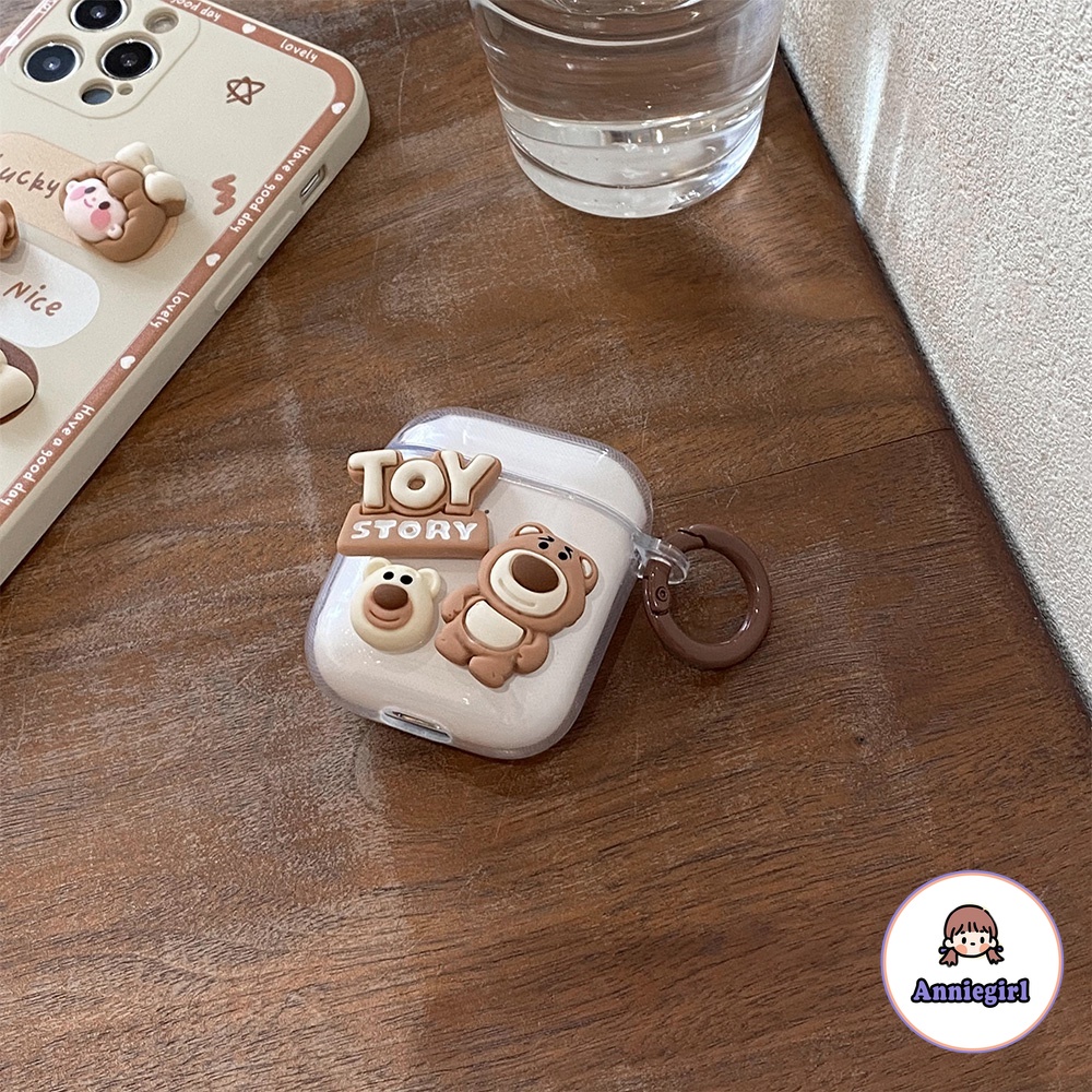 Vỏ Bảo Vệ Hộp Sạc Tai Nghe Airpods 1/2/3/pro Bluetooth Không Dây Mềm Hình Chú Gấu Nâu 3D Dễ Thương