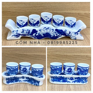 Chén Nước Thờ Bộ Kỷ 3-5 Chén Đồ Thờ Cúng Bát Tràng