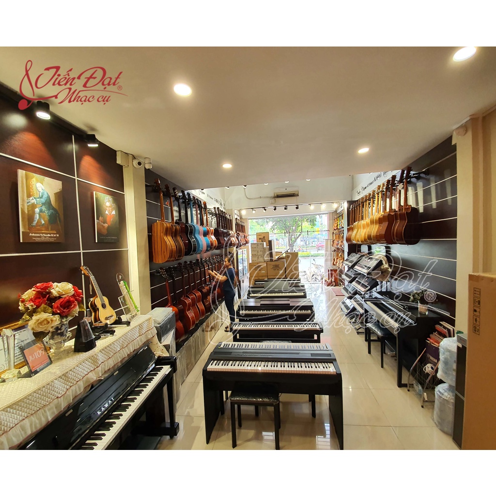 Khăn Phủ Đàn Piano Màu Cafe Họa Tiết Nốt Nhạc - KC-04