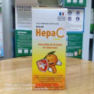 Siro hepac oran chai 60ml -tăng cường sức đề kháng và tiêu nhiệt