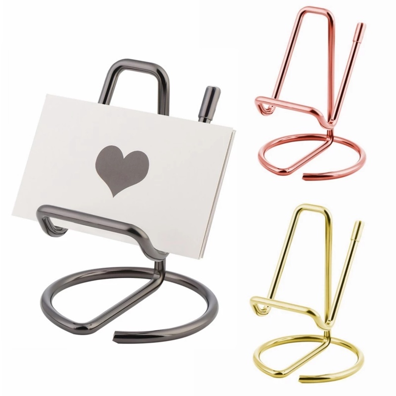 Giá Đỡ Điện Thoại/Thẻ Để Bàn Bằng Kim Loại Thông Dụng Trang Trí Thông Dụng Cho iPhone &amp; Android