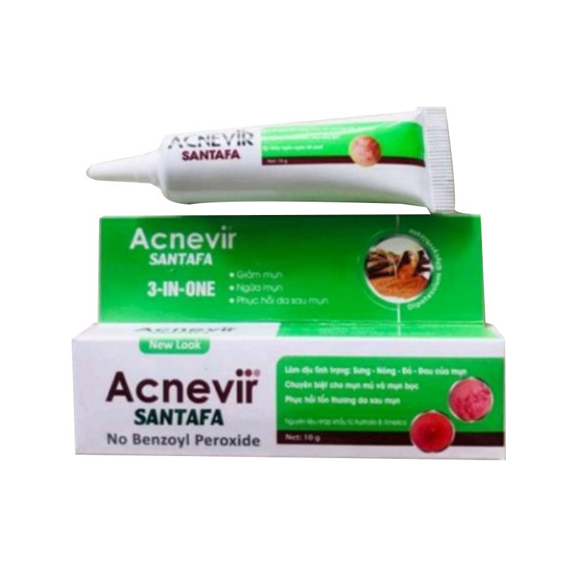 Kem mụn Acnevir Santafa xanh- Hỗ trợ trị mụn hiệu quả (Tuýp 10gr)