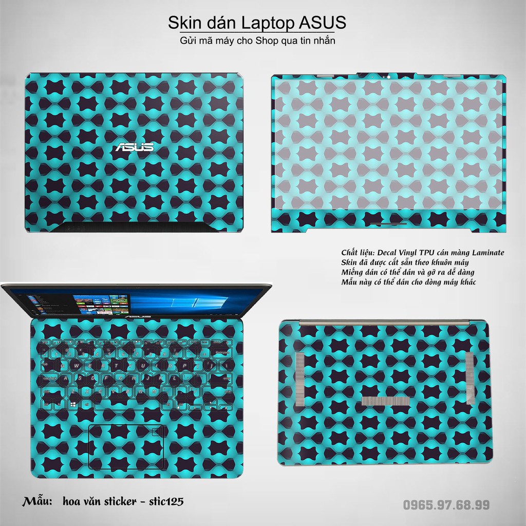 Skin dán Laptop Asus in hình Hoa văn sticker _nhiều mẫu 21 (inbox mã máy cho Shop)
