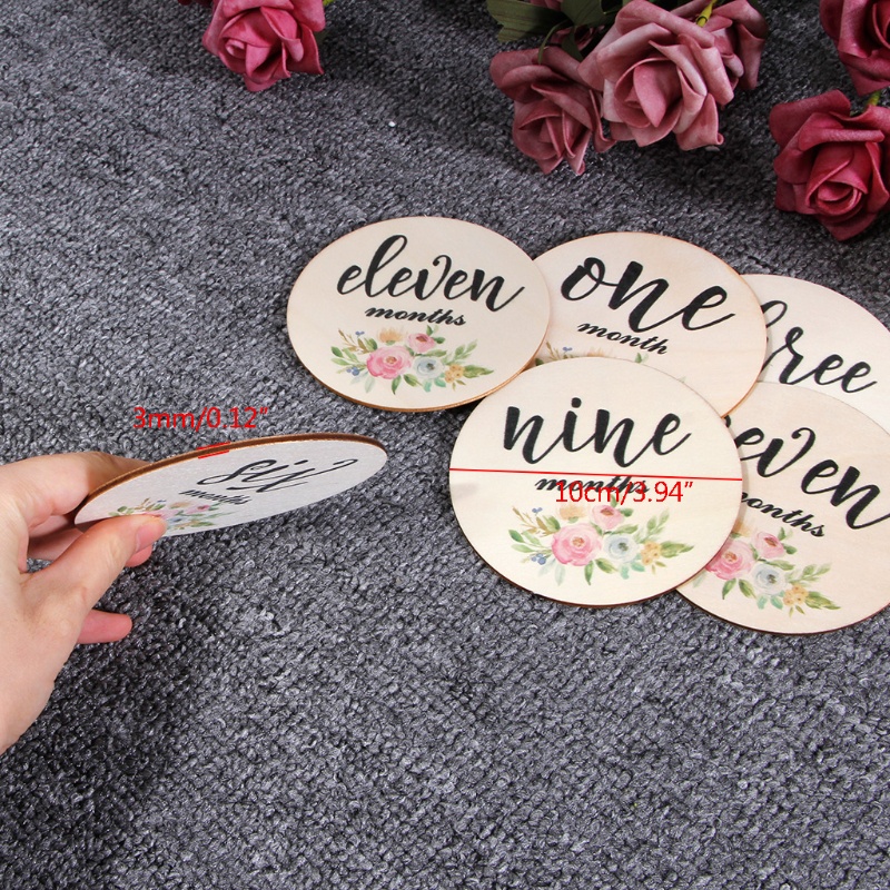 Set 6 Tấm Thẻ Ghi Chú Đánh Dấu Cột Mốc Phát Triển Theo Tháng Cho Bé Sơ Sinh