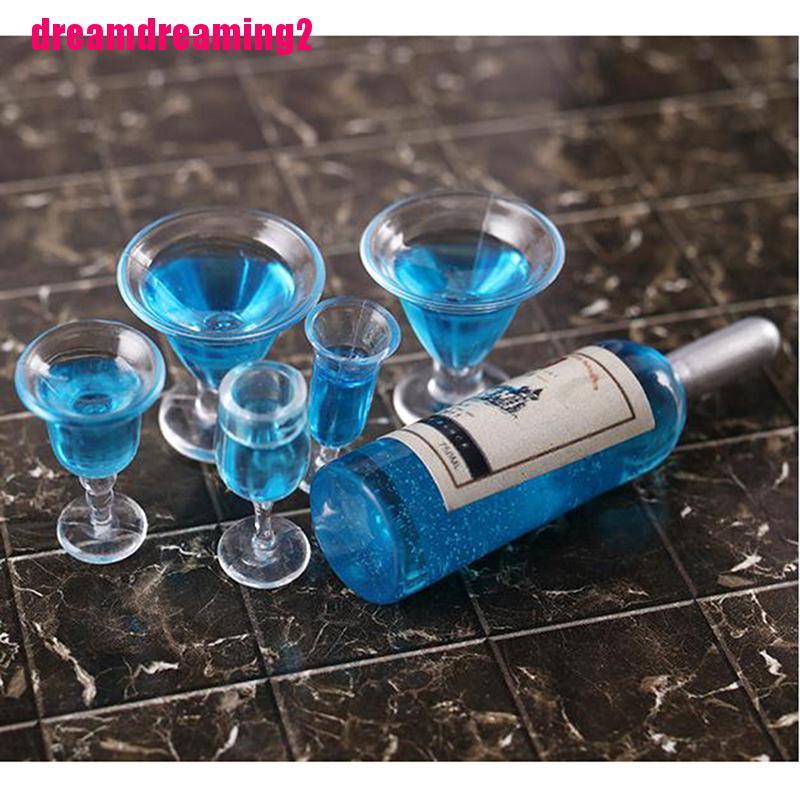 Bộ 6 Ly Rượu Vang Tỉ Lệ 1: 12 Trang Trí Nhà Búp Bê