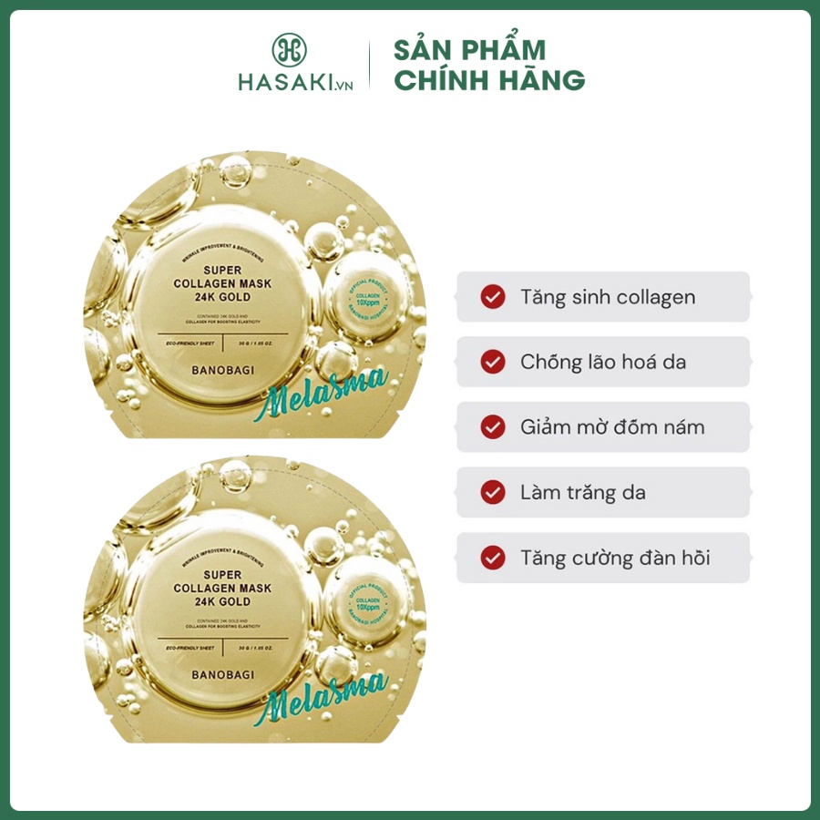 Combo 2 Mặt Nạ Banobagi Bổ Sung Collagen, Mờ Nám 30ml  | Hasaki | Sản phẩm chính hãng