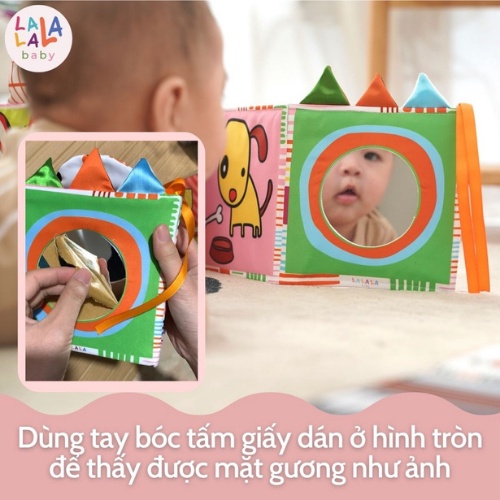 Thẻ gấp kích thích thị giác kiêm quây cũi Lalala Baby cho trẻ sơ sinh, đa tương tác có âm thanh