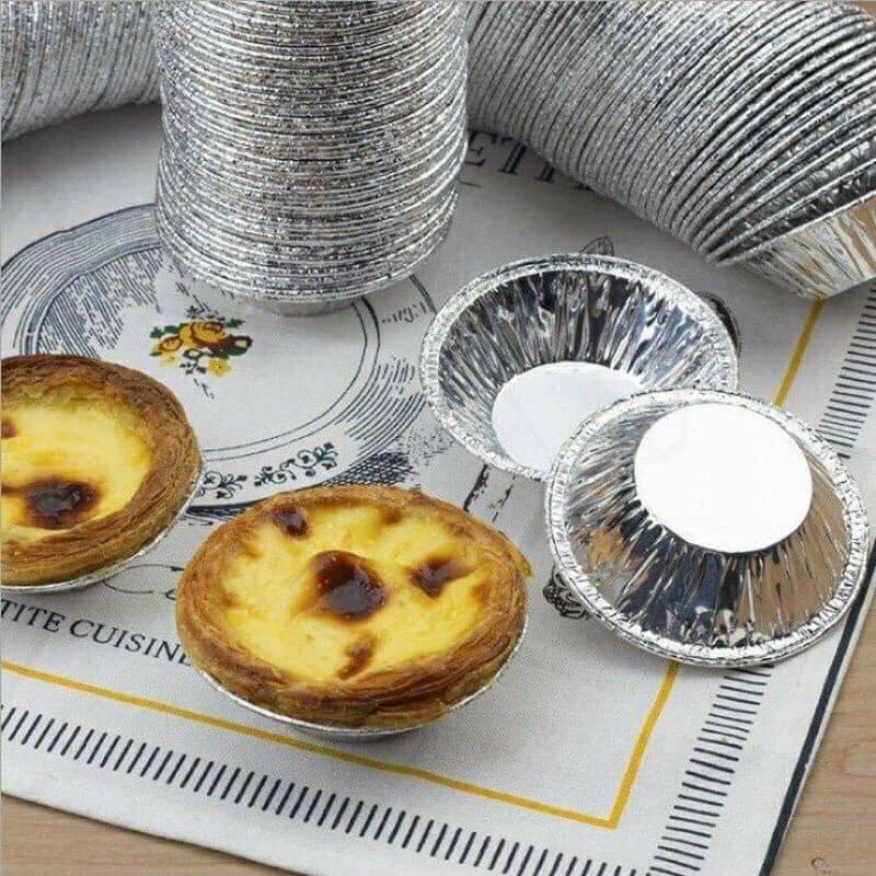 Set 50 Đế Cốc Chén Giấy Bạc Lót Khuôn Nướng Bánh Nướng Hàu Tiện Dụng