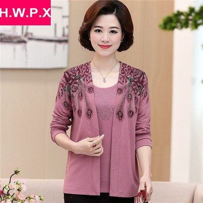 Áo khoác len mỏng trung niên - Áo cardigan len họa tiết hoa có size 4XL - Vincent shop
