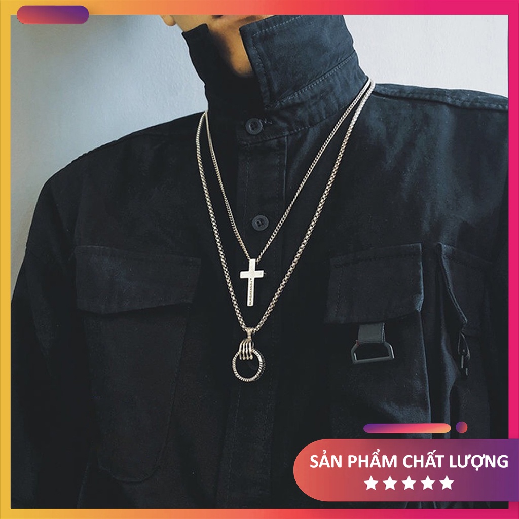 Dây chuyền nam nữ mặt thánh giá - xương bàn tay, phong cách thời trang cá tính siêu ngầu