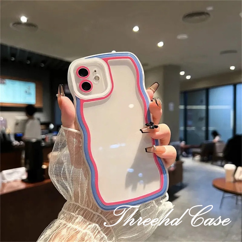 Ốp Điện Thoại Họa Tiết Gợn Sóng Màu Kẹo Ngọt Dành Cho iPhone 14 13 12 11 Pro Max SE2020 X XR Xs Max 7 8 6 6s Plus