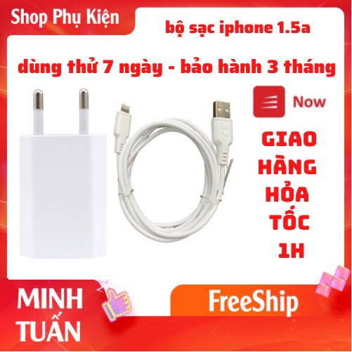 Bộ Sạc iPhone 1m5 Bền Chuẩn - BH 3 Tháng