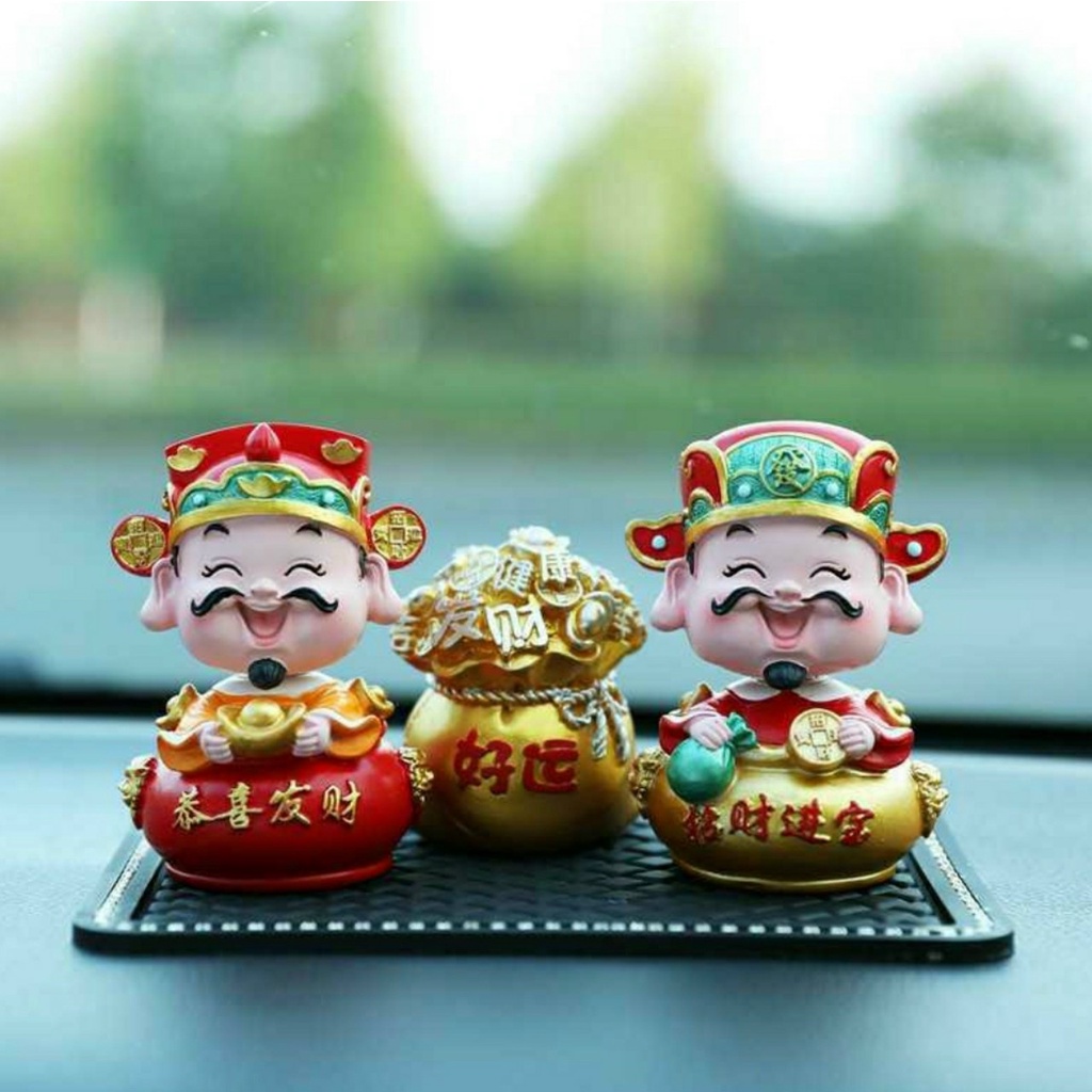Set ông thần tài trang trí taplo ô tô, xe hơi, bàn làm việc