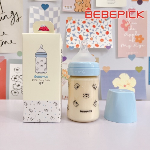 Bình sữa Bebepick HỔ XANH DƯƠNG 150ml/250ml - Blue Tiger Version