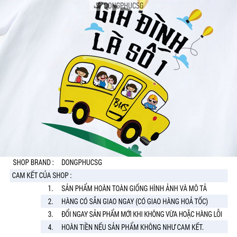 Áo thun gia đình là số 1 Đồng phục gia đình 3/4/5 người giá rẻ thun cotton 4 chiều GD338T