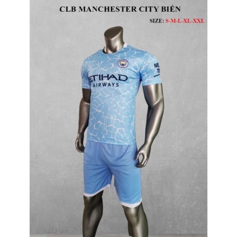 Bộ quần áo đá bóng  Man CiTy mẫu mới nhất 2021(cao cấp )