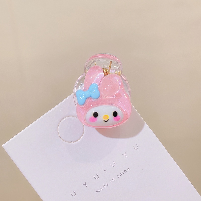 Kẹp Tóc Móng Vuốt Nhỏ Trong Suốt Họa Tiết Trái Tim Hoạt Hình Dễ Thương Cho Bé Gái