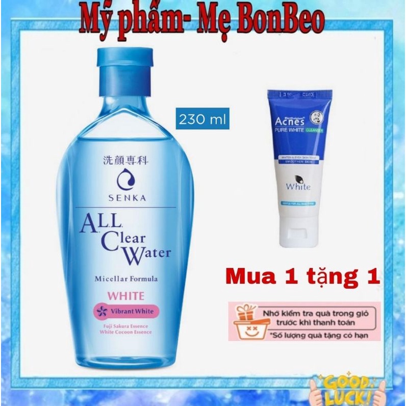 Nước tẩy trang dưỡng trắng Senka All Clear Water Micellar Formula White 230ml