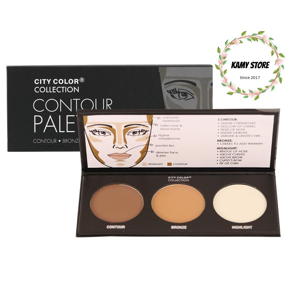 Phấn tạo khối 3 ô City Color Contour Effects Palette