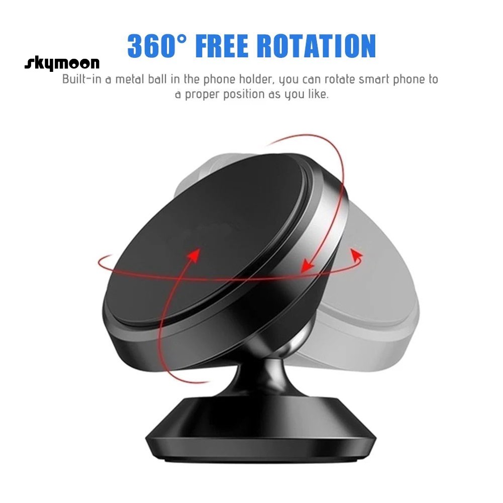 Giá đỡ điện thoại xoay 360 độ từ tính thông dụng cho xe ô tô