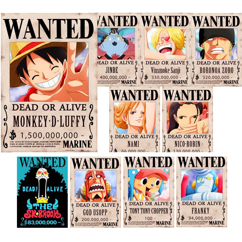 Poster Lệnh Truy Nã One Piece Băng Mũ Rơm (Cập Nhật 2019) – Đồ Chơi Trẻ Em