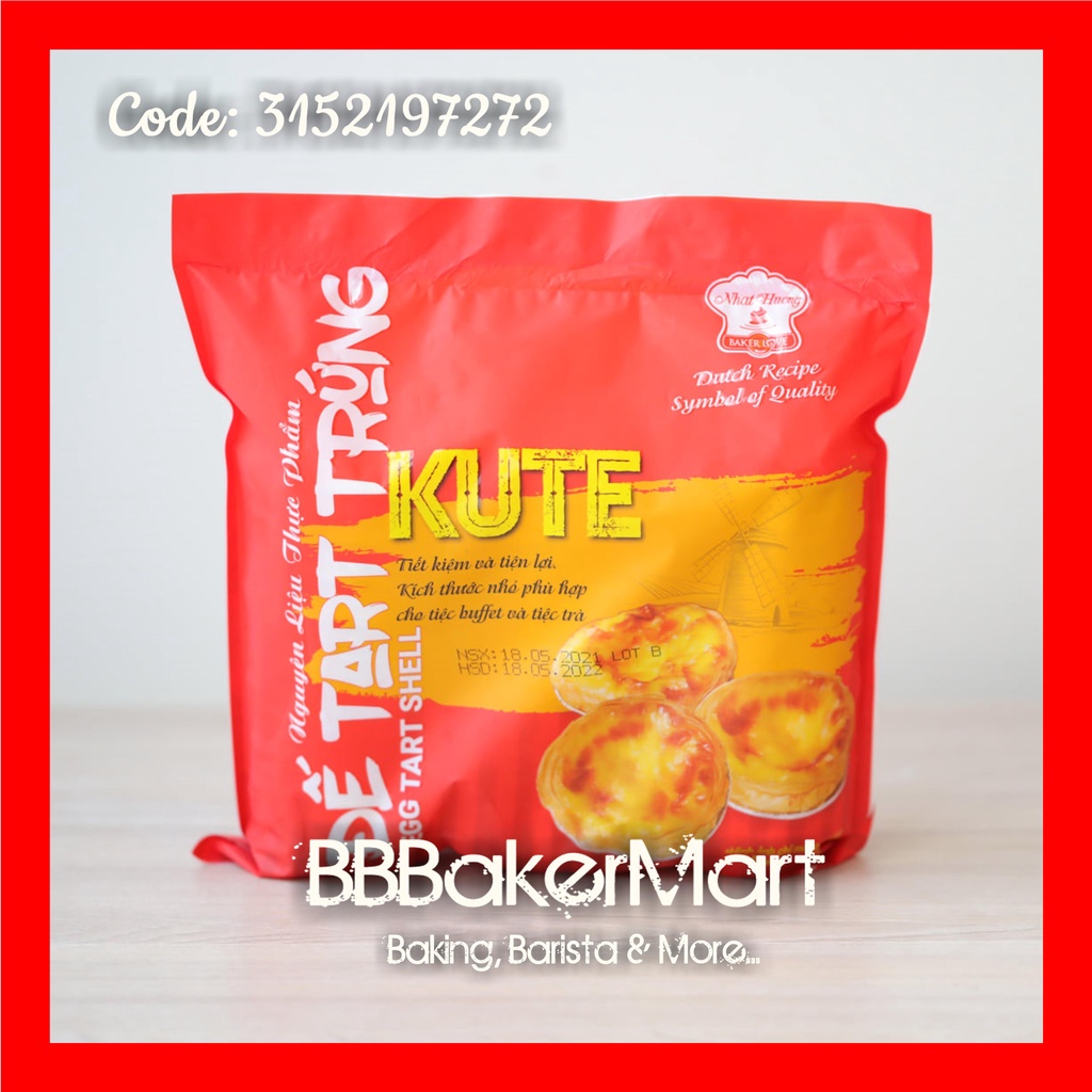 HỎA TỐC  Đế bánh Tart trứng MINI KUTE - Bịch 720gr (60 đế)