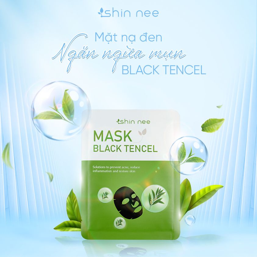 Mặt nạ Black Tencel ngừa mụn, kiềm dầu và phục hồi da Shin Nee 1
