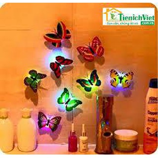 Combo 100 Đèn led phát quang dán tường hình con bướm (B229)