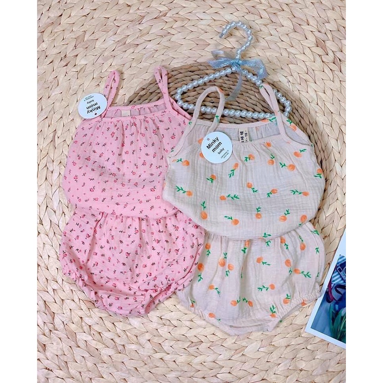 Bộ Hai Dây Chất Liệu Xô Muslin Cho Bé Gái