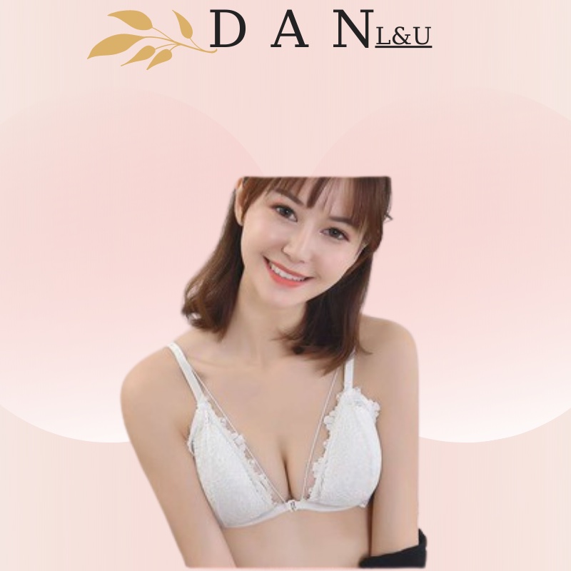 Áo Ngực Ren Bralette Có Mút Đan Dây Cài Trước DAN L&amp;U 3099