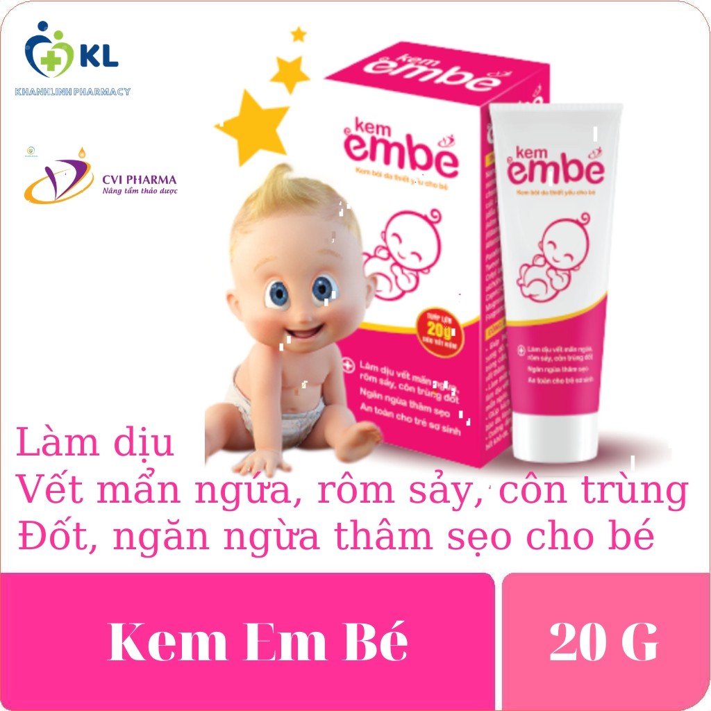 Kem Em Bé tube 20g- Trị rôm sảy, làm dịu vết mẩn ngứa, côn trùng đốt, ngăn ngừa thâm sẹo, An toàn cho trẻ sơ sinh