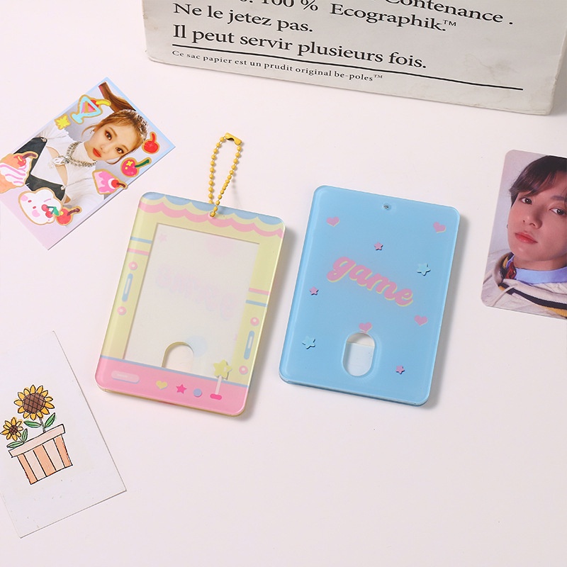 Móc Khóa Đựng Thẻ ID/Thẻ ID Họa Tiết Lomo Kiểu Hàn Quốc Dễ Thương