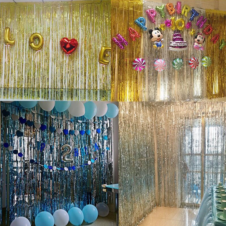 Rèm Tua Rua 200x100cm Màu Vàng Dùng Trang Trí Tiệc Cưới / Sinh Nhật