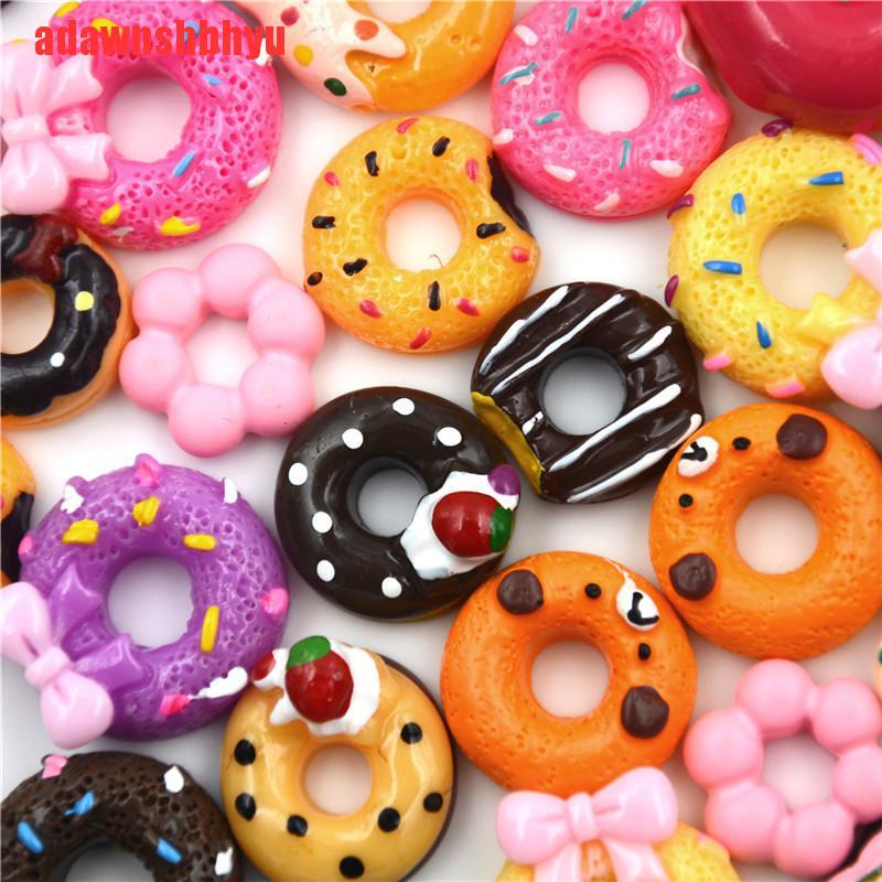 Set 10 Mô Hình Bánh Donut Dễ Thương Trang Trí Đa Năng