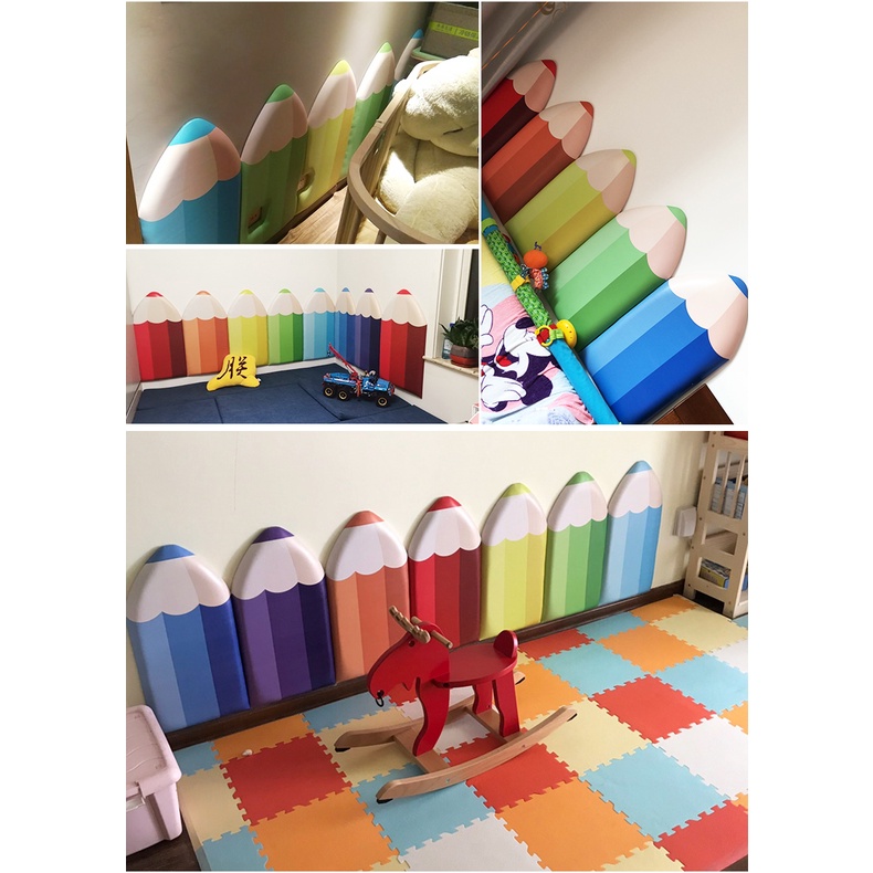 Xốp dán tường cao cấp Kuayu ,độ dầy 3cm, chống va đập an toàn cho bé 25x50x3cm