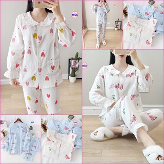 Pijama Sau Sinh (Vải Xô) Mặc hè cực mát M56