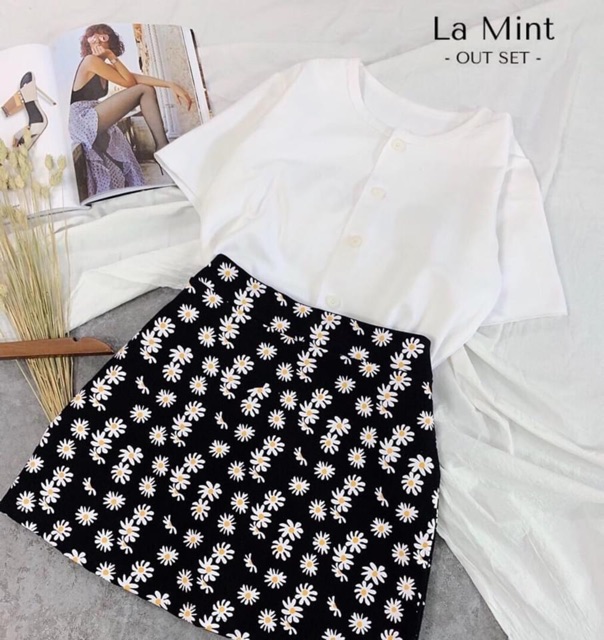 [Mã FASHIONT4WA2 giảm 10K đơn 50K] Chân váy hoa cúc chữ a m61 | BigBuy360 - bigbuy360.vn