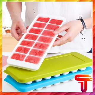 Khay đá có nút ấn thông minh có nắp 14 viên - T3A4