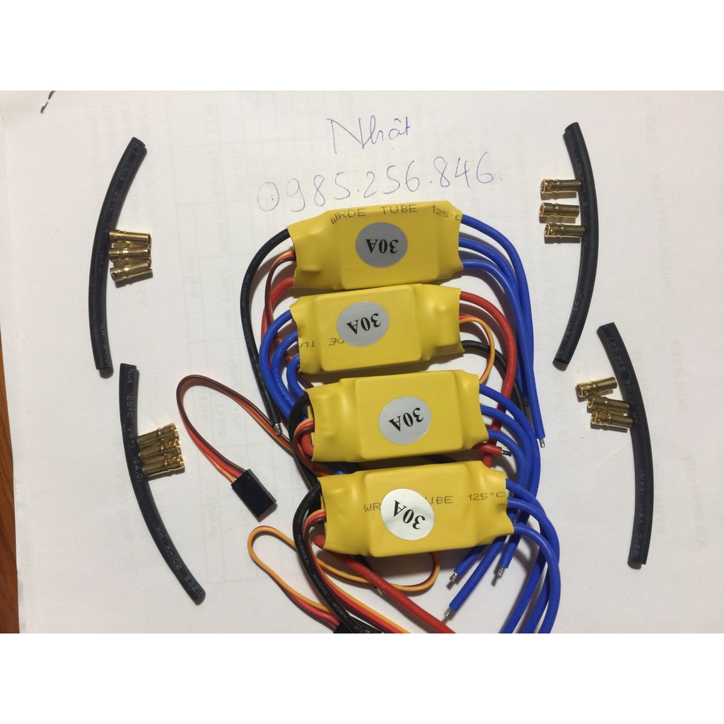 Bộ điều tốc 30A (dưới 1400kv), 40A không chổi than (esc không chổi than), Đã gồm jack chuối